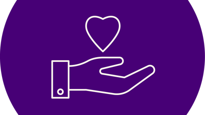 Hand and heart icon
